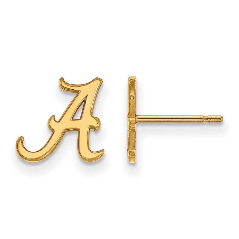 14k Yellow Gold University Of Alabama Xs (Tiny) 'A' Post Earrings